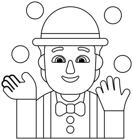 Woman Juggling Emoji Coloring Page